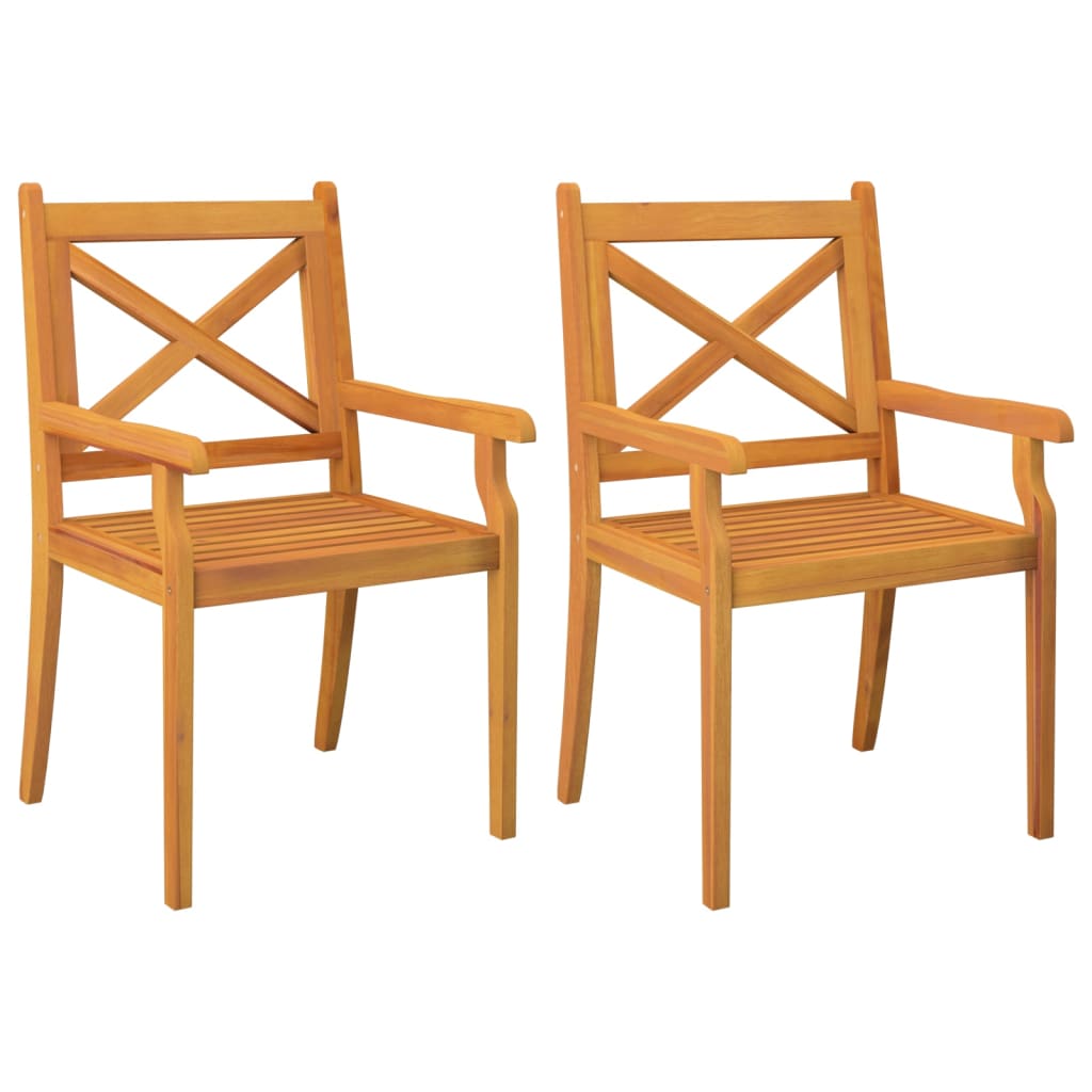 vidaXL Garden Dining Set | Natural wood | Solid acacia wood | Medium | Durable - Brown - Ø 85 cm table