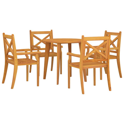 vidaXL Garden Dining Set | Natural wood | Solid acacia wood | Medium | Durable - Brown - Ø 85 cm table - 15360
