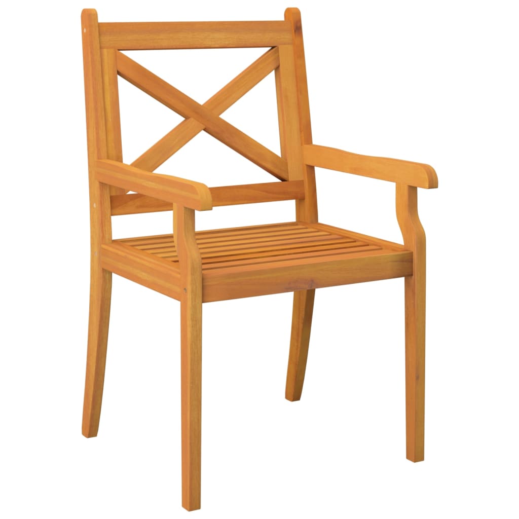 vidaXL Garden Dining Set | Natural wood | Solid acacia wood | Medium | Durable - Brown - Ø 85 cm table - 15360