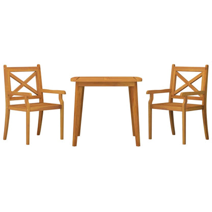 vidaXL 3 Piece Garden Dining Set Solid Wood Acacia - Brown - 85 cm table length