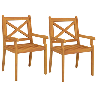 vidaXL 3 Piece Garden Dining Set Solid Wood Acacia - Brown - 85 cm table length
