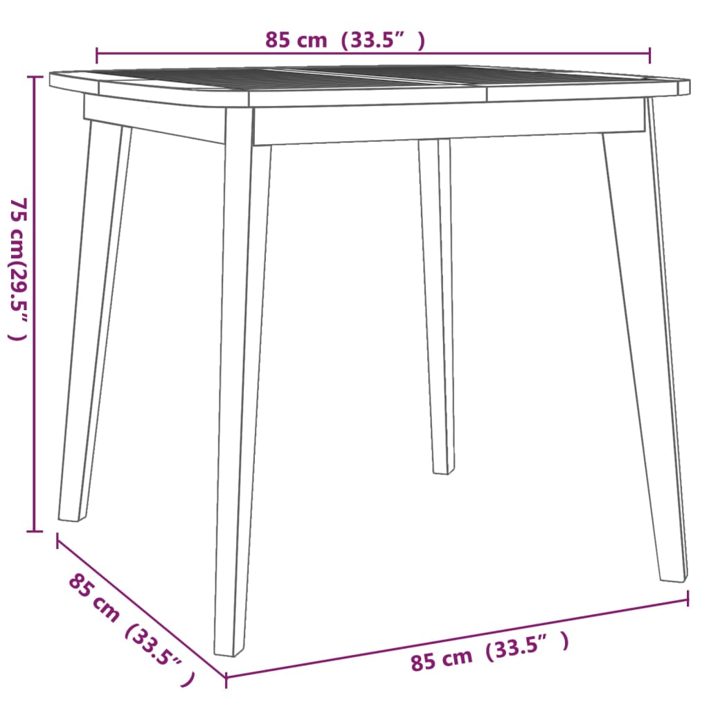 vidaXL 5 Piece Garden Dining Set Solid Wood Acacia - Brown - 85 cm table length