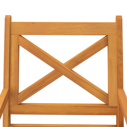 vidaXL Garden Dining Set | Natural Wood | Solid acacia wood with an oiled finish - Brown - Ø 110 cm table