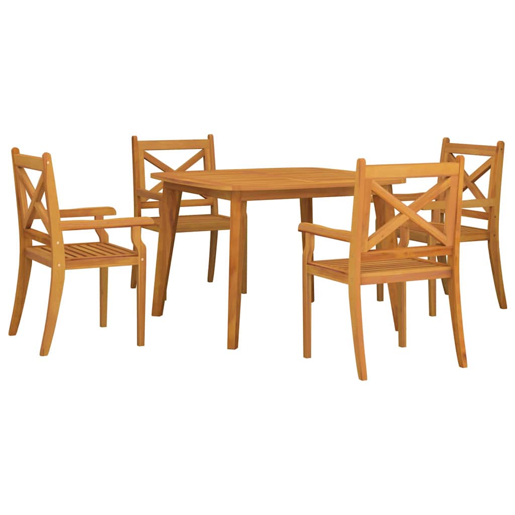 vidaXL 5 Piece Garden Dining Set Solid Wood Acacia - Brown - 110 cm table length