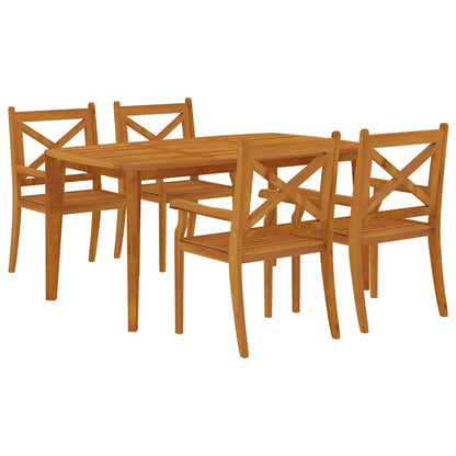 vidaXL Garden Dining Set | Natural wood | Solid acacia wood | Standard | Durable - Brown - 160 cm table length