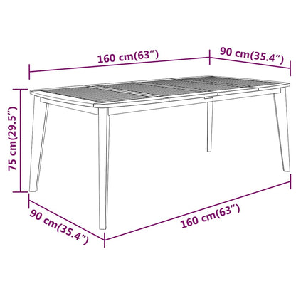 vidaXL Garden Dining Set | Natural wood | Solid acacia wood | Standard | Durable - Brown - 160 cm table length