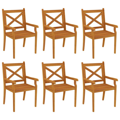 vidaXL Garden Dining Set | Natural Wood | Solid acacia wood | Large | Durable - Brown - 200 cm table length