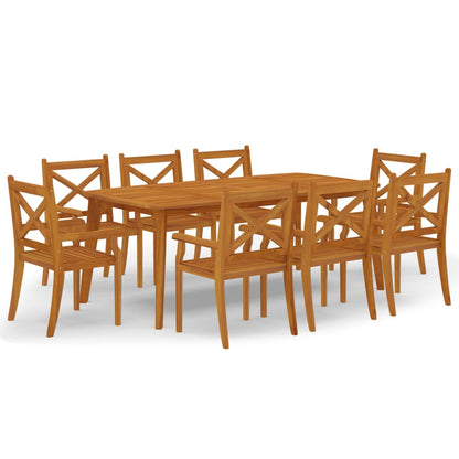 vidaXL Garden Dining Set | Brown | Solid Acacia Wood with an Oiled Finish - 200 cm table length