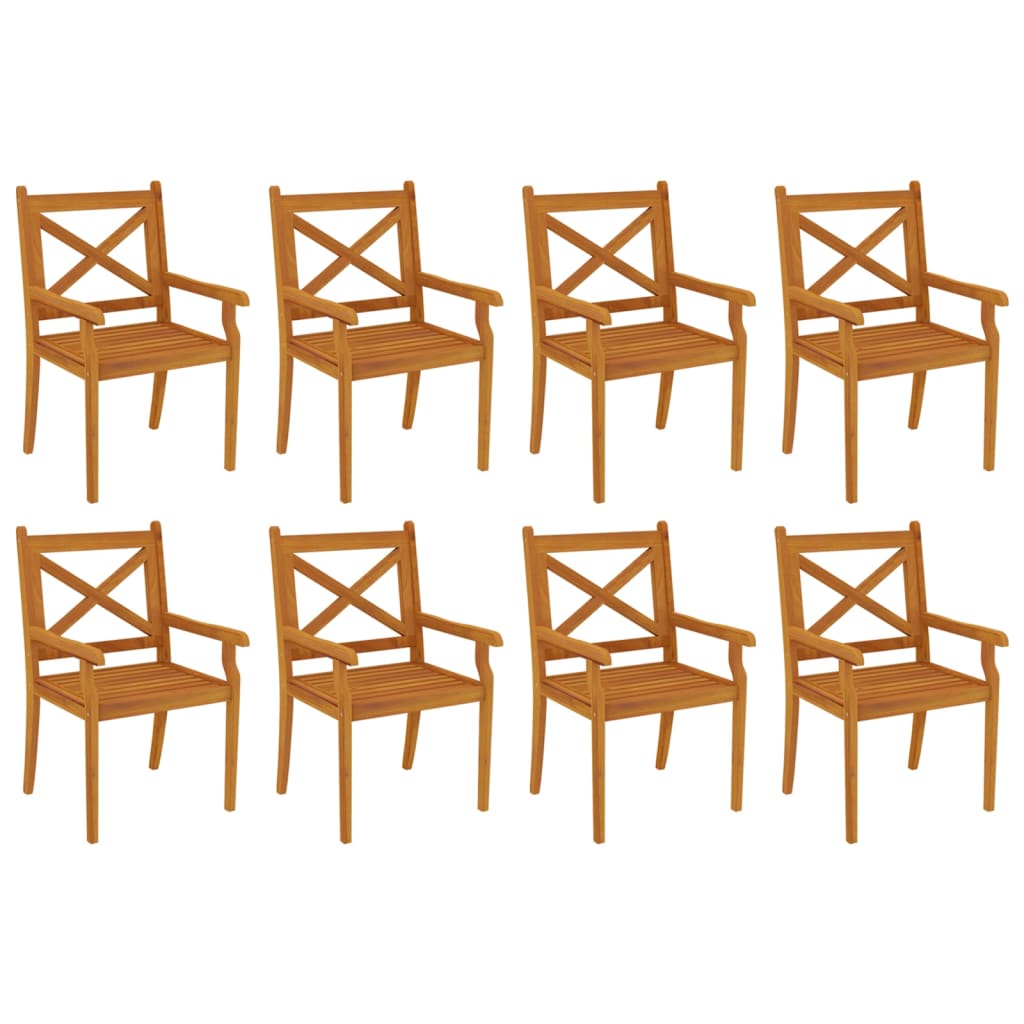 vidaXL Garden Dining Set | Brown | Solid Acacia Wood with an Oiled Finish - 200 cm table length