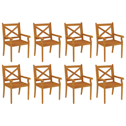 vidaXL Garden Dining Set | Brown | Solid Acacia Wood with an Oiled Finish - 200 cm table length