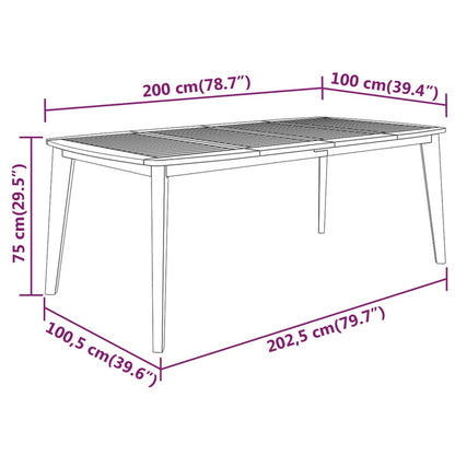 vidaXL Garden Dining Set | Brown | Solid Acacia Wood with an Oiled Finish - 200 cm table length