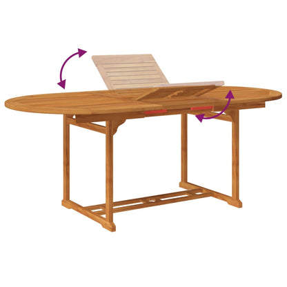 vidaXL Garden Dining Set | Natural Wood | Solid Acacia Wood | Large | Expandable - Brown
