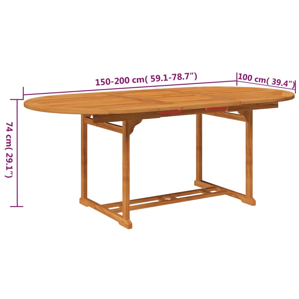 vidaXL Garden Dining Set | Natural Wood | Solid Acacia Wood | Large | Expandable - Brown