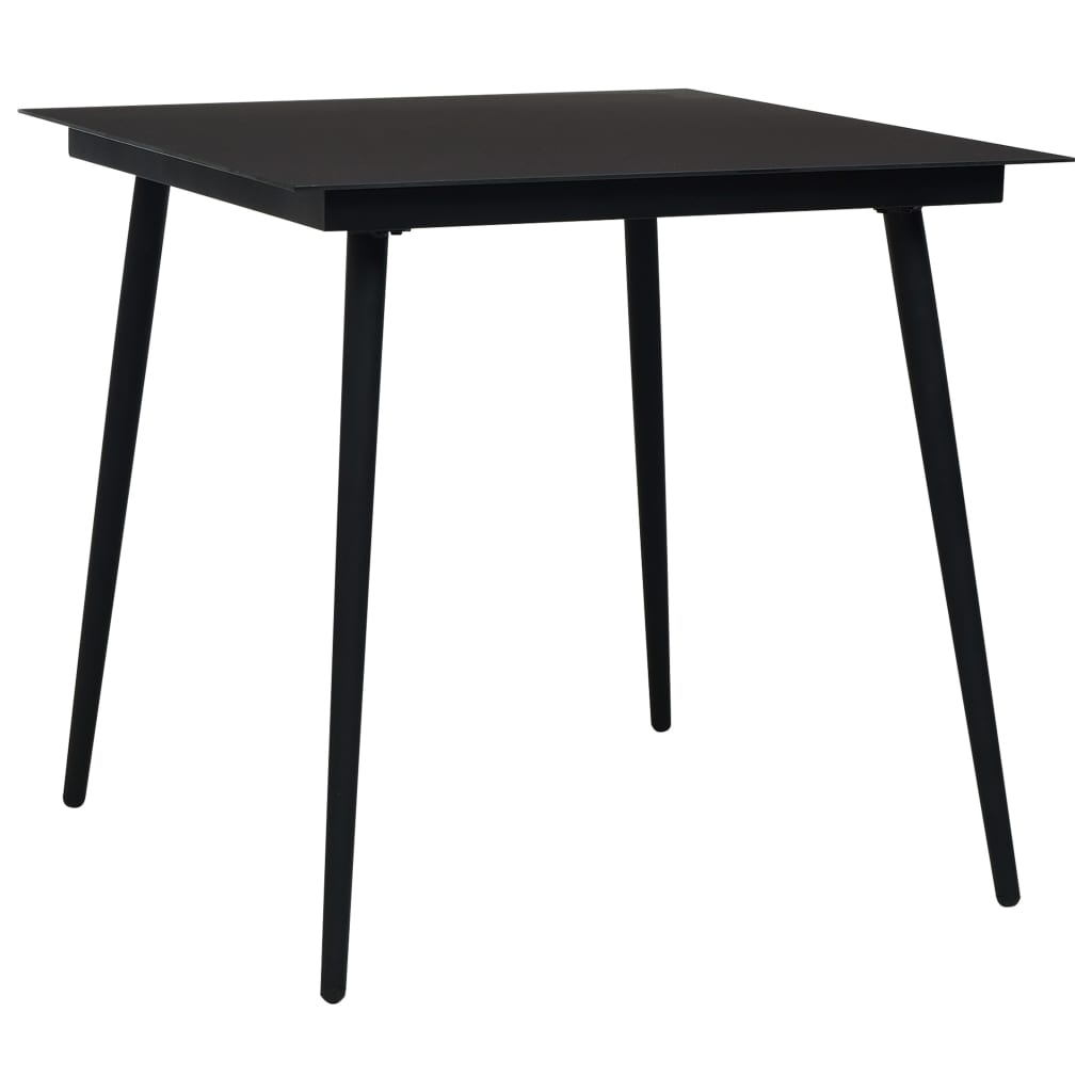 vidaXL 5 Piece Garden Dining Set Cotton Rope and Steel Black