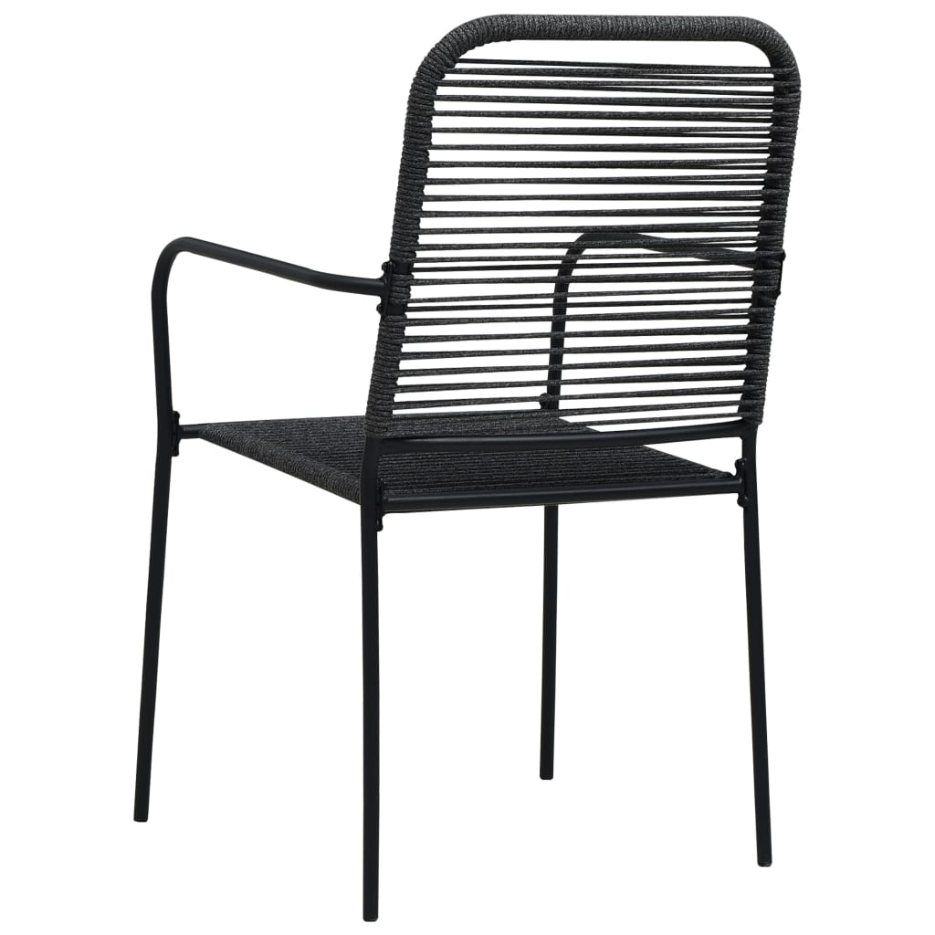 vidaXL 5 Piece Garden Dining Set Cotton Rope and Steel Black