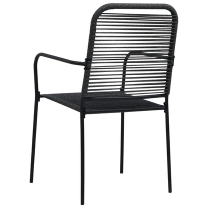 vidaXL 5 Piece Garden Dining Set Cotton Rope and Steel Black