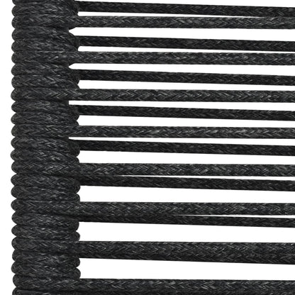 vidaXL 5 Piece Garden Dining Set Cotton Rope and Steel Black