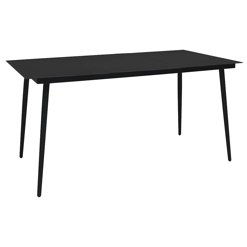 vidaXL Dining Set | Black | Cotton rope, powder-coated steel, tempered glass - 15509