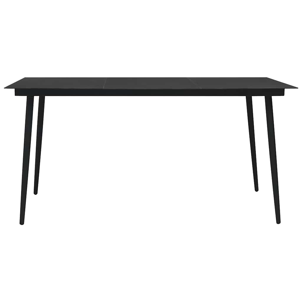 vidaXL Dining Set | Black | Cotton rope, powder-coated steel, tempered glass - 15509