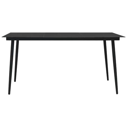 vidaXL Dining Set | Black | Cotton rope, powder-coated steel, tempered glass - 15509