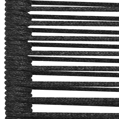 vidaXL Dining Set | Black | Cotton rope, powder-coated steel, tempered glass - 15509