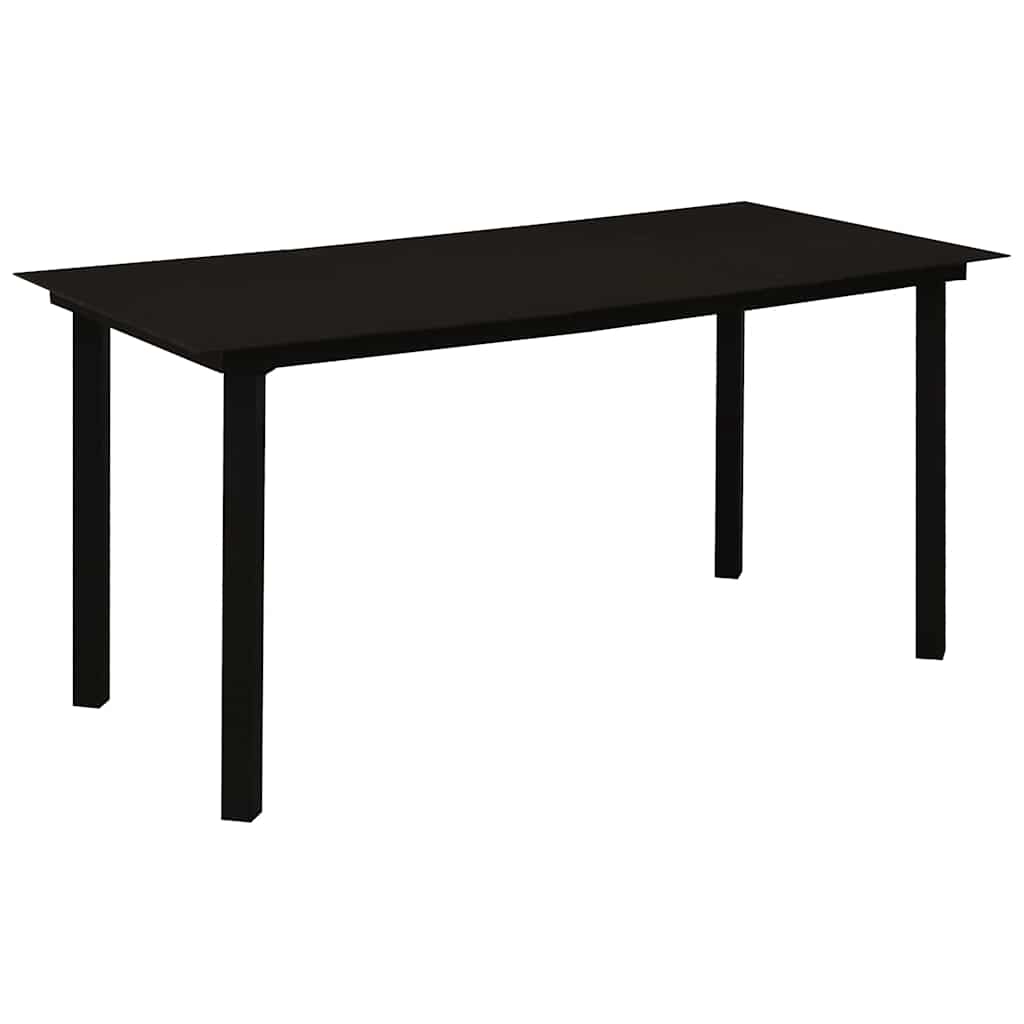 vidaXL Dining Set | Black | Cotton Rope, Powder-Coated Steel, Tempered Glass - 15507