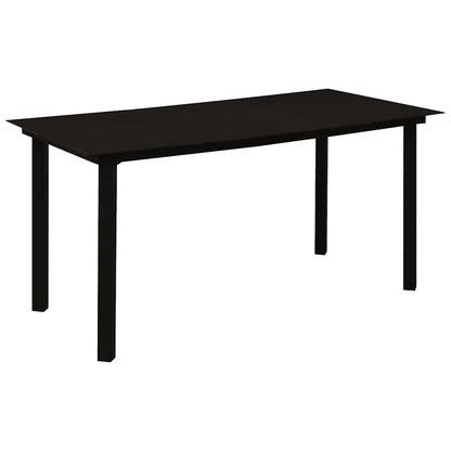 vidaXL Dining Set | Black | Cotton Rope, Powder-Coated Steel, Tempered Glass - 15507