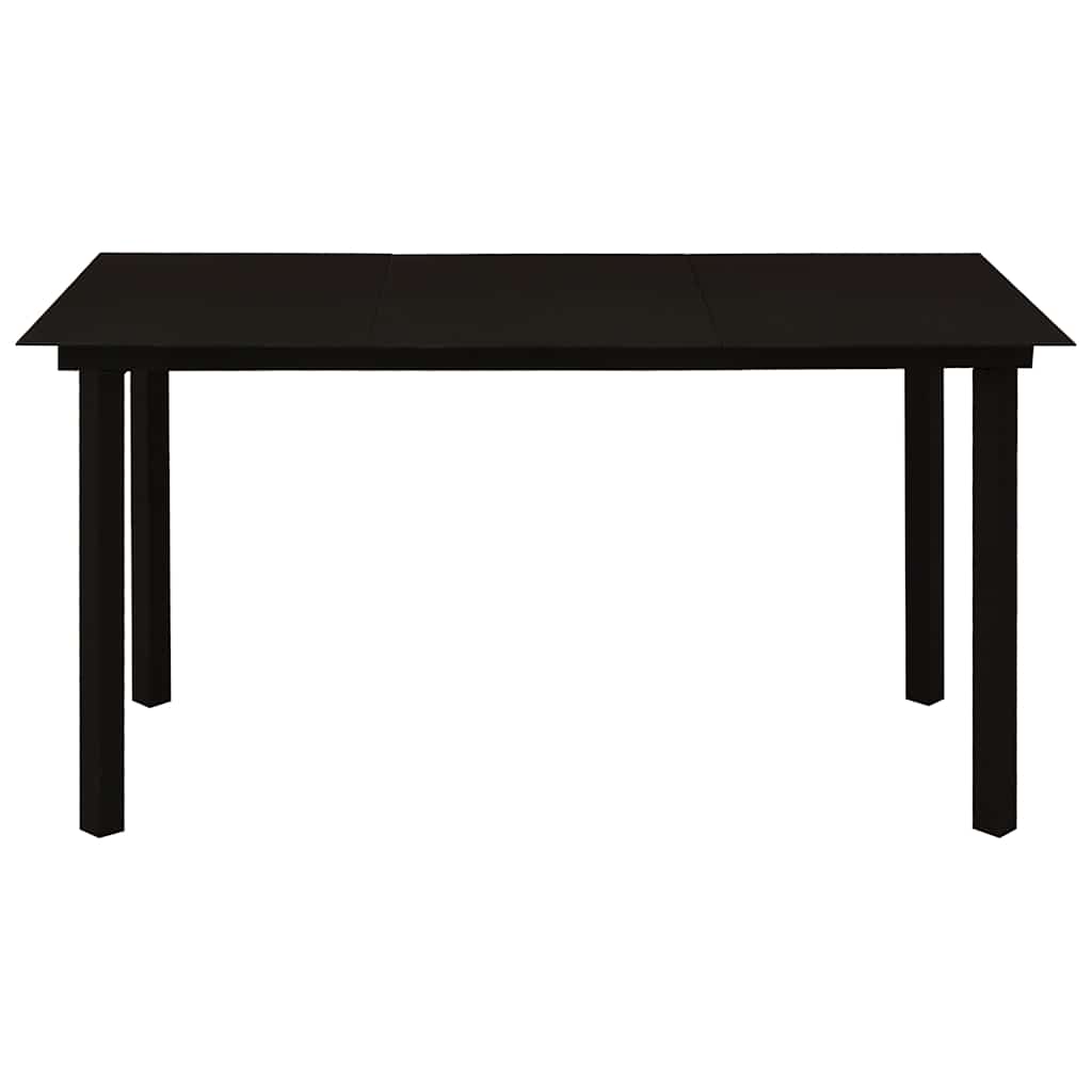 vidaXL Dining Set | Black | Cotton Rope, Powder-Coated Steel, Tempered Glass - 15507