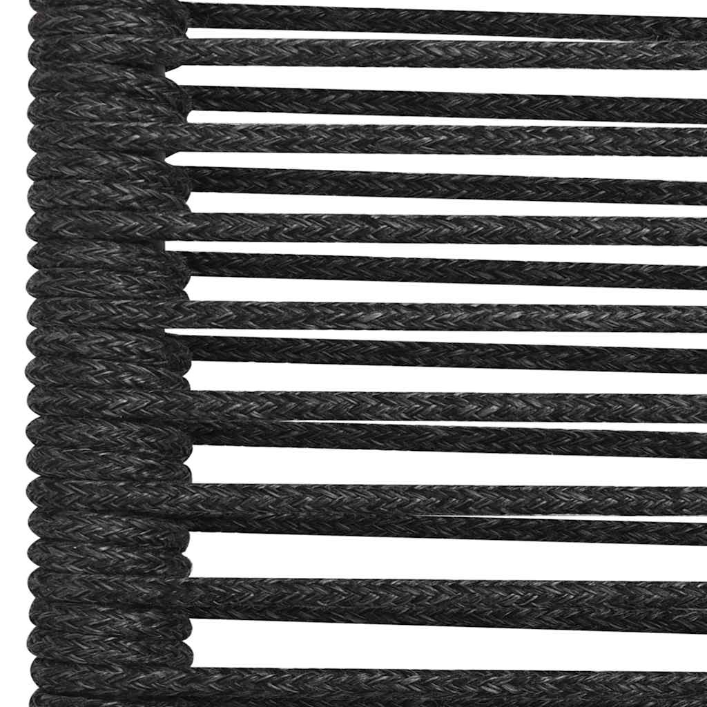 vidaXL Dining Set | Black | Cotton Rope, Powder-Coated Steel, Tempered Glass - 15507