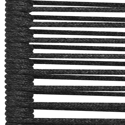 vidaXL Dining Set | Black | Cotton Rope, Powder-Coated Steel, Tempered Glass - 15507