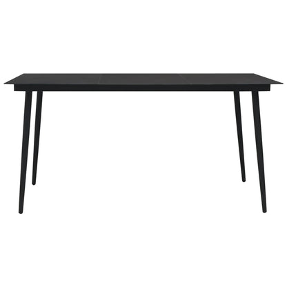 vidaXL Dining Set | Black | Cotton rope, powder-coated steel, tempered glass - 15494