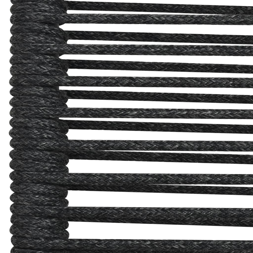 vidaXL Dining Set | Black | Cotton rope, powder-coated steel, tempered glass - 15494
