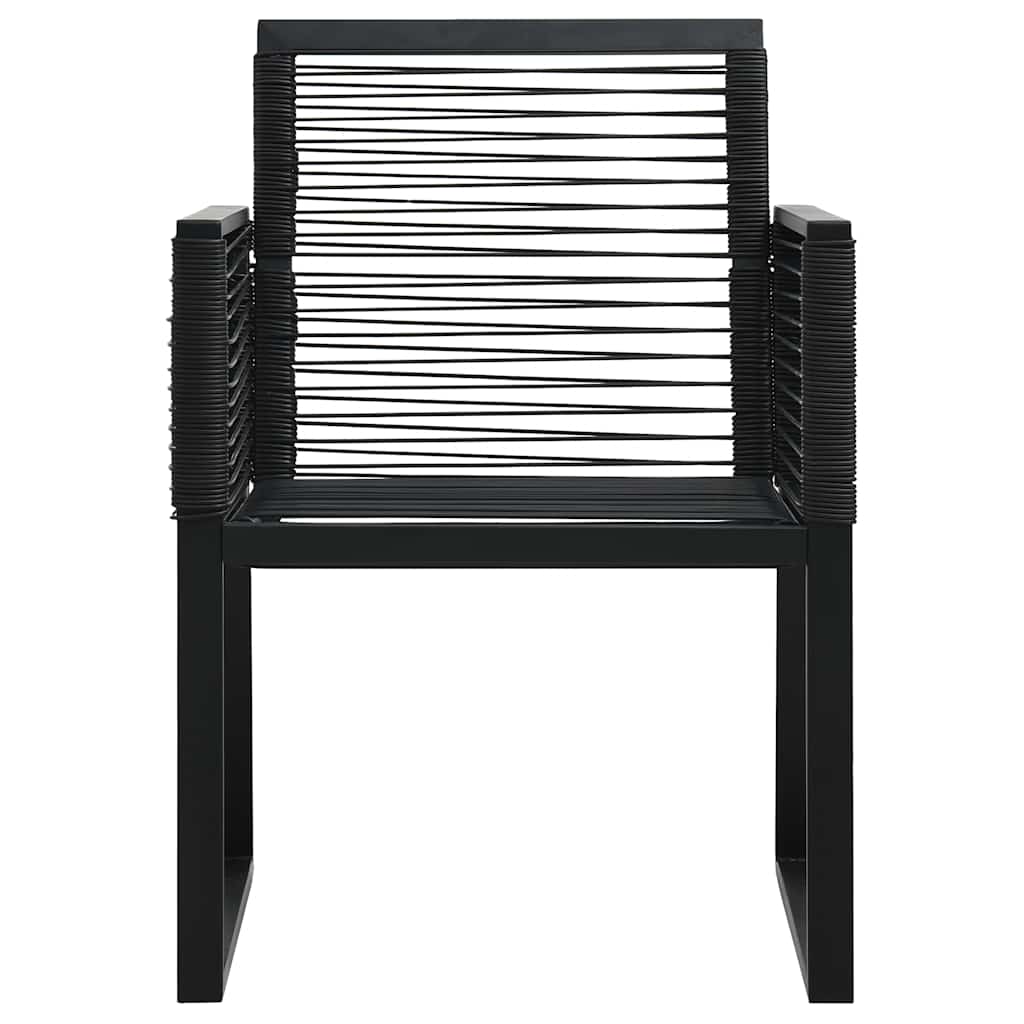 vidaXL 3 Piece Outdoor Dining Set PVC Rattan Black