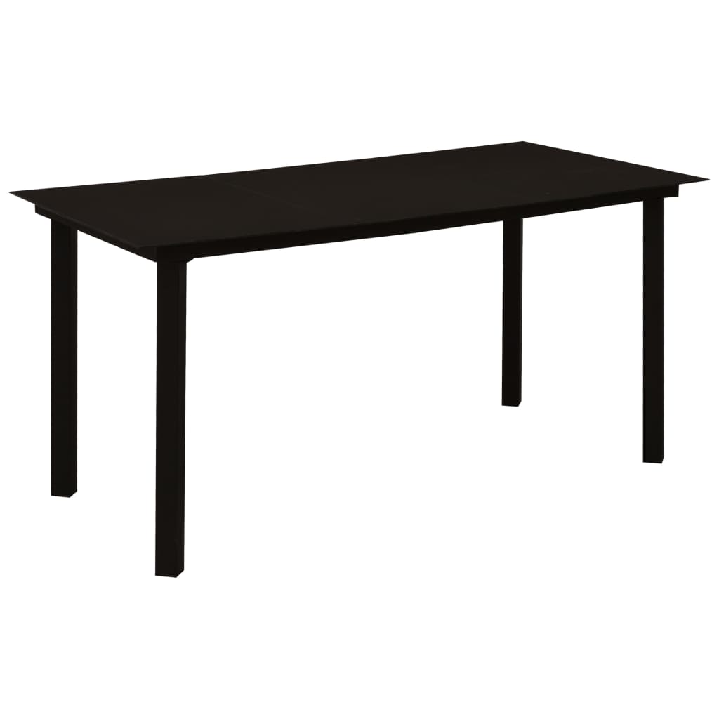 vidaXL 7 Piece Outdoor Dining Set PVC Rattan Black