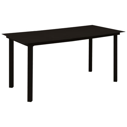 vidaXL 7 Piece Outdoor Dining Set PVC Rattan Black