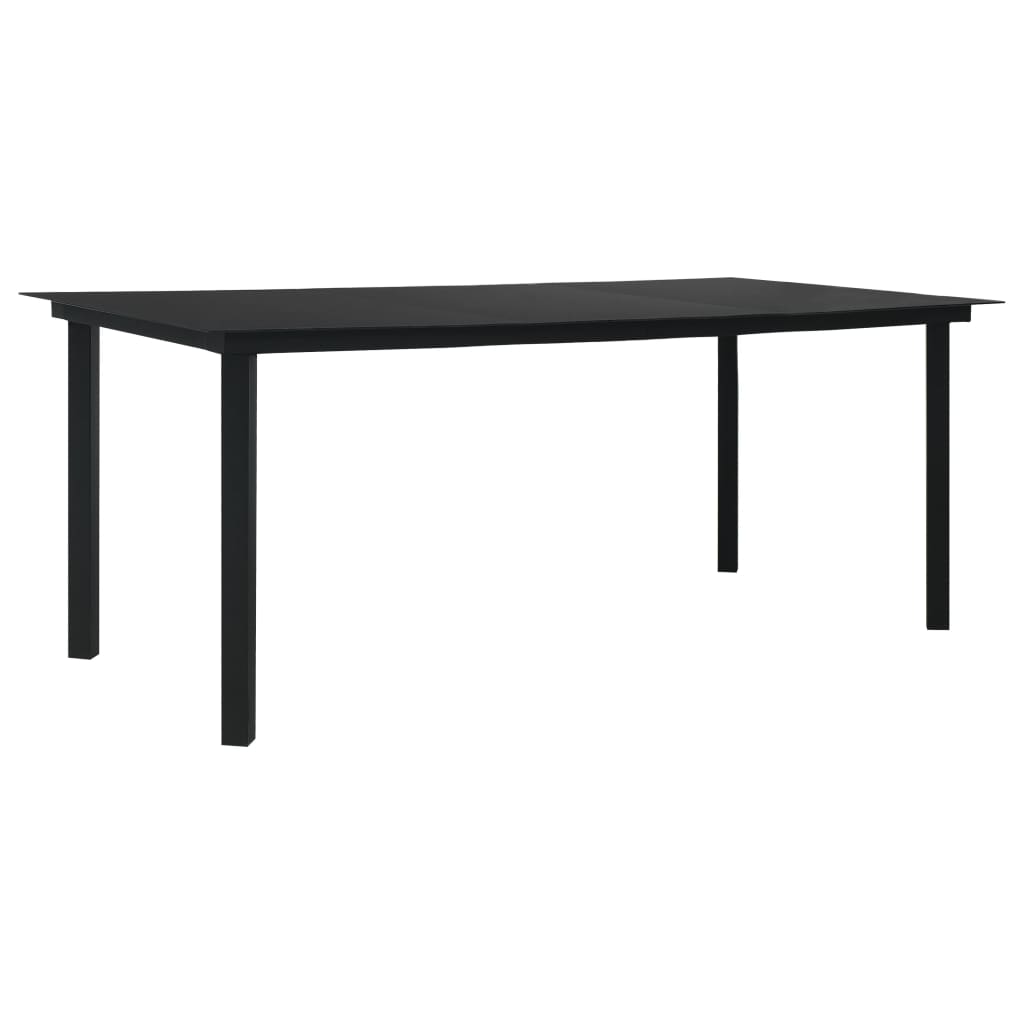vidaXL 7 Piece Outdoor Dining Set PVC Rattan Black - 15539