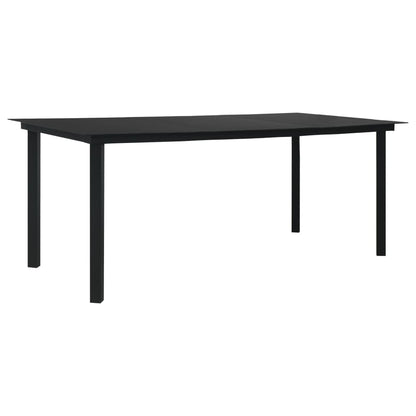 vidaXL 7 Piece Outdoor Dining Set PVC Rattan Black - 15539