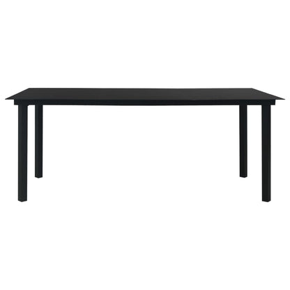 vidaXL 7 Piece Outdoor Dining Set PVC Rattan Black - 15539