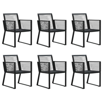 vidaXL 7 Piece Outdoor Dining Set PVC Rattan Black - 15539
