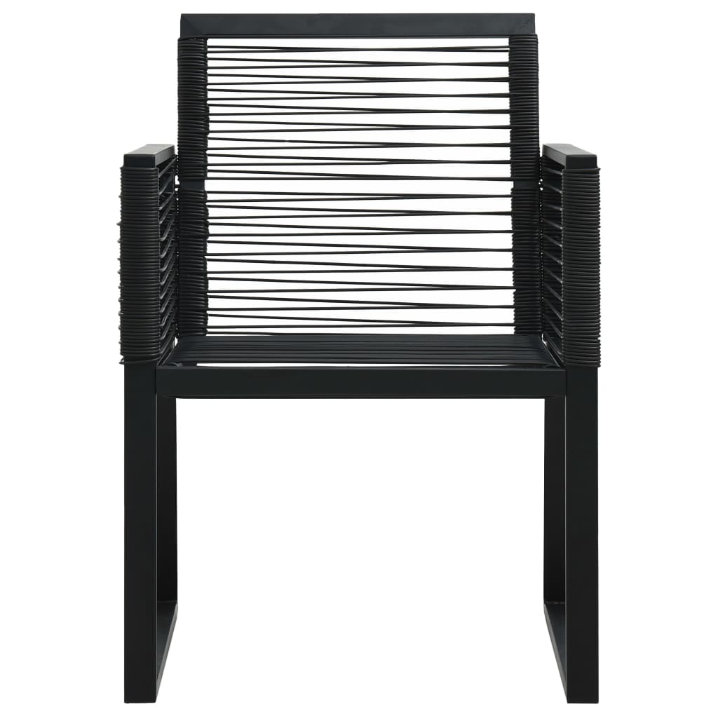 vidaXL 7 Piece Outdoor Dining Set PVC Rattan Black - 15539