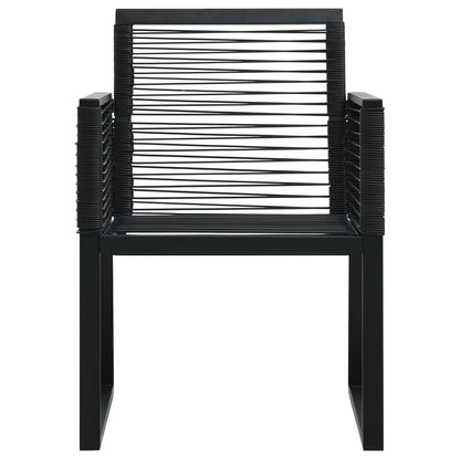 vidaXL 7 Piece Outdoor Dining Set PVC Rattan Black - 15539