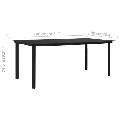 vidaXL 7 Piece Outdoor Dining Set PVC Rattan Black - 15539