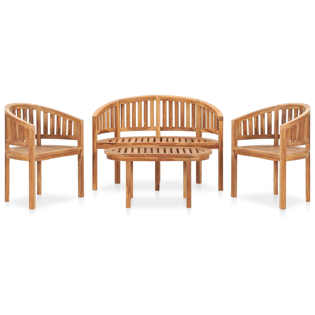 vidaXL Garden Lounge Set | Teak | Fine sanded teak hardwood | Standard | Durable - Brown - 120 x 52 x 86 cm