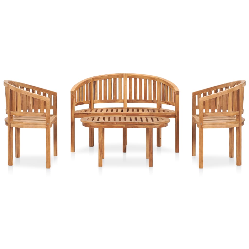 vidaXL Garden Lounge Set | Teak | Fine sanded teak hardwood | Standard | Durable - Brown - 120 x 52 x 86 cm