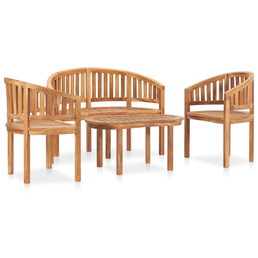 vidaXL Garden Lounge Set | Teak | Fine sanded teak hardwood | Standard | Durable - Brown - 120 x 52 x 86 cm