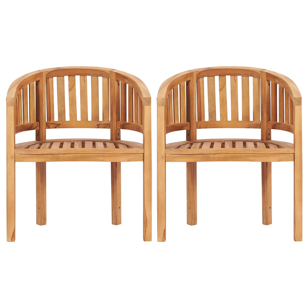 vidaXL 4 Piece Banana Garden Lounge Set Solid Teak Wood - Brown - 151 x 62 x 86 cm