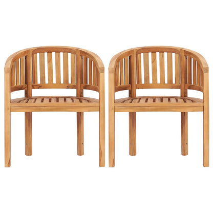 vidaXL 4 Piece Banana Garden Lounge Set Solid Teak Wood - Brown - 151 x 62 x 86 cm