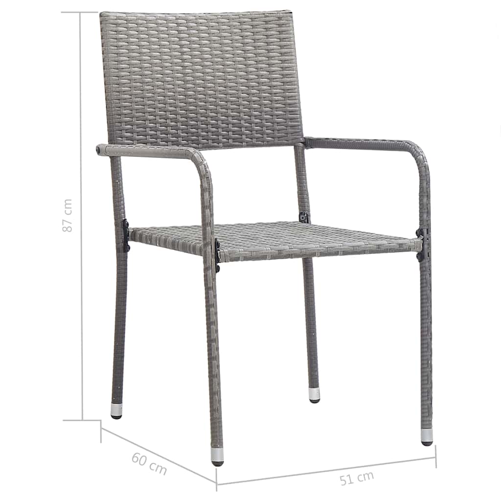 vidaXL Garden Dining Set | Anthracite and Grey - 80 cm table length