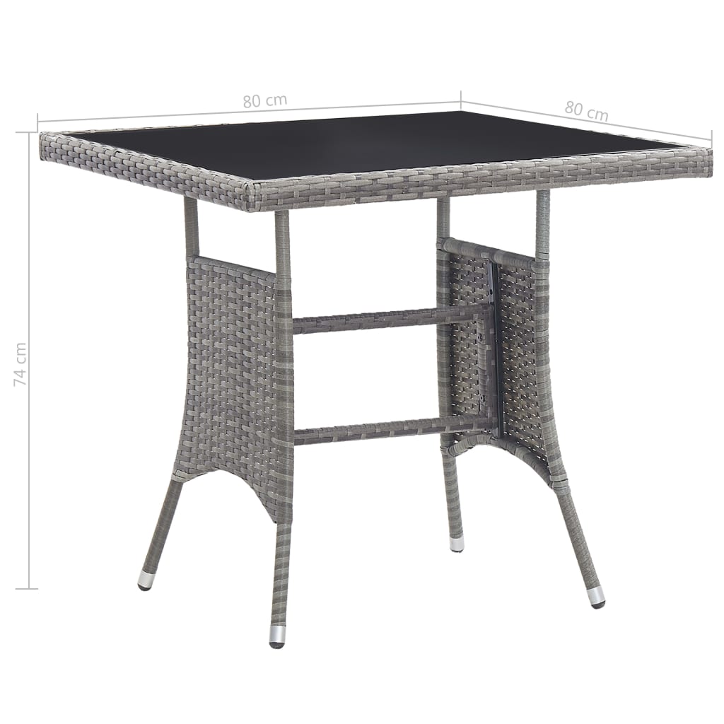 vidaXL Garden Dining Set | Anthracite and Grey - 80 cm table length