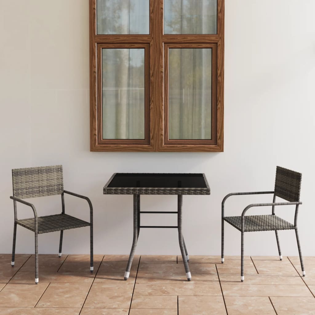 vidaXL Garden Dining Set | Anthracite and Grey - 80 cm table length